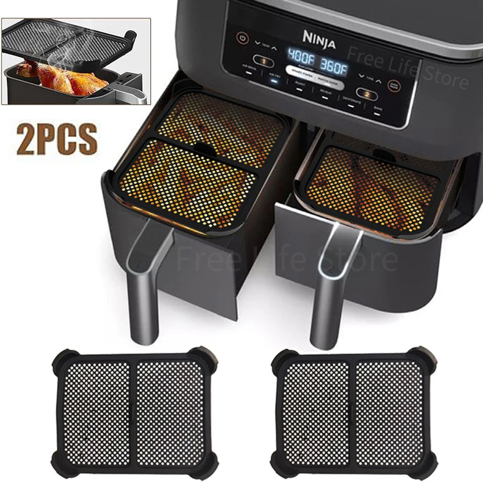 2pcs Air Fryer Splash Guards pre Ninja AF400 AF451 DZ401 Silikón potiahnutý z nehrdzavejúcej ocele Striekok strážny vzduchový príslušenstvo