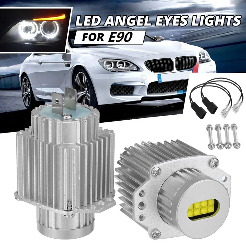 2PCS Angel Eyes Canbus 80W LED svetlometový značkovač žiaroviek Chyba bezplatne pre -BMW E90 E91 3 séria 2005-2008 Super White