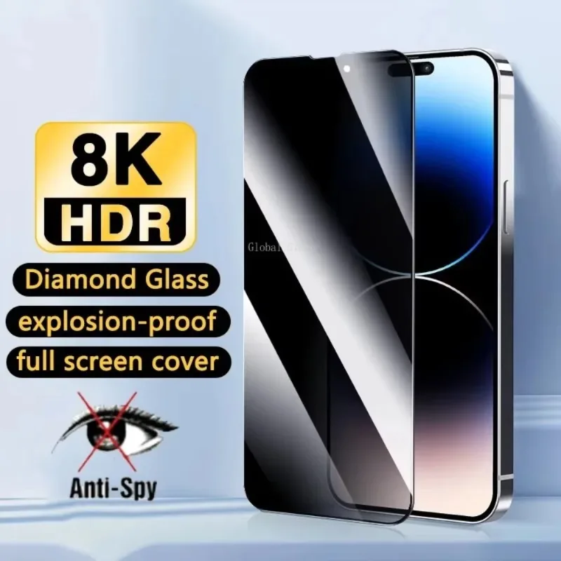 2pcs anti-pólové temperované sklo pre iPhone 16 15 14 Pro Max 13 12 Mini 11 Pro XS XR Screent Chránič pre iPhone 8 7 plus sklo