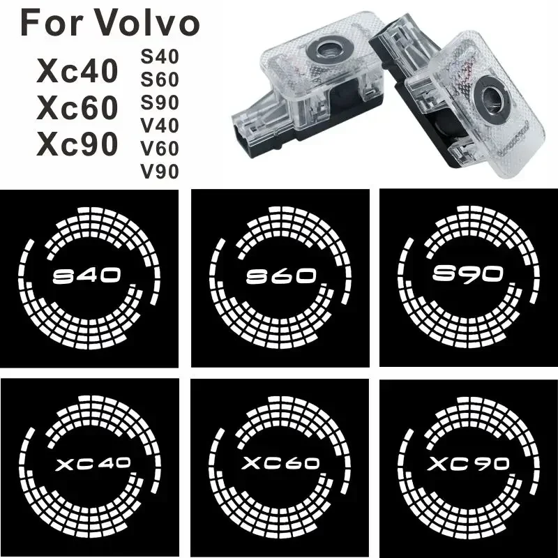 2pcs Auto LED Dvere Light Light Velvová lampa modifikovaná lampa pre XC40 CX60 CX90 S40 S60 S90 V40 V60 V90 2012-2022