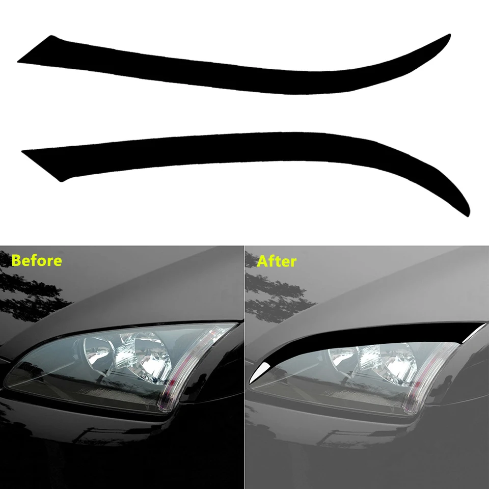 2pcs auto predné svetlometu Obelid Oillid Oild Trim klavír čierna hlava lampa dekoratívna nálepka krytu pre Ford Focus 2005 2006 2007 2008
