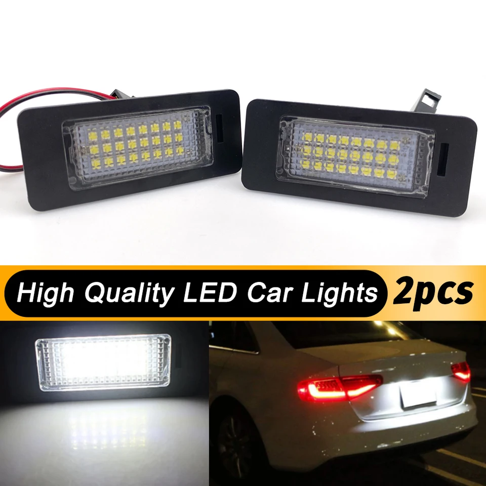 2PCS auto Žiadna chyba Canbus LED licencia Licencia Licencia Lights Svetlá žiarovka pre Audi A1 A4 B8 A5 S5 A6 S6 A7 Q5 TT TTS 2D pre VW 6000K White