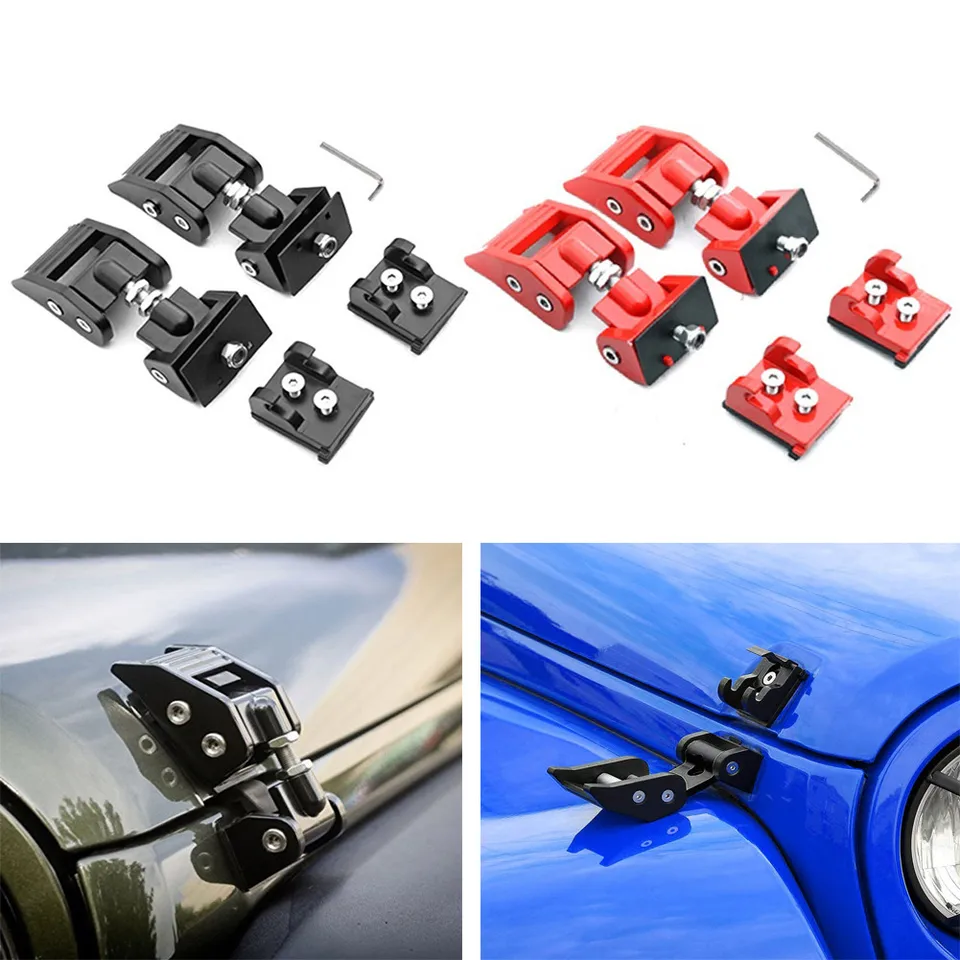 2pcs automobilový motor s kapucňou zámok zámku súpravy na úlovky pre Jeep Wrangler JK 2007-2018 Jl JLU Gladiátor JT 2018-2021 Automatické príslušenstvo