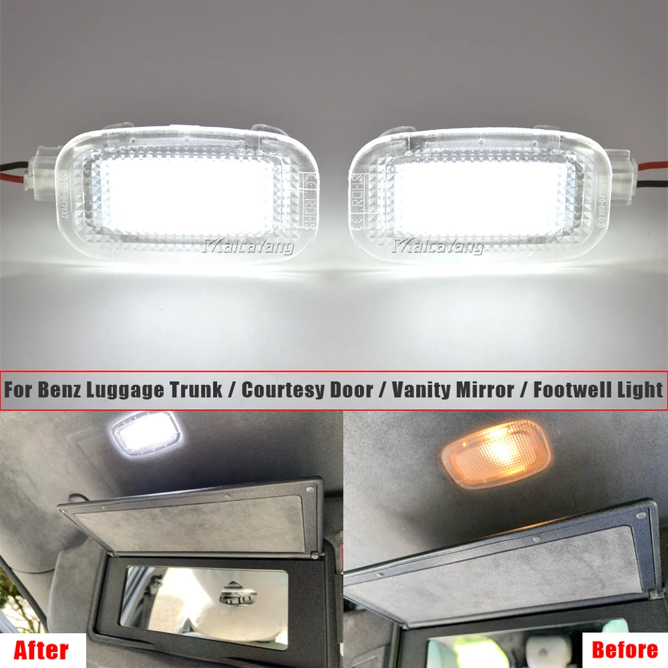 2pcs batožinové interiérové ​​LED svetlo zdvorilosti Light Welkwell Footwell Lamp pre Mercedes Benz W164 X164 W169 C197 W204 X204 W212 W216