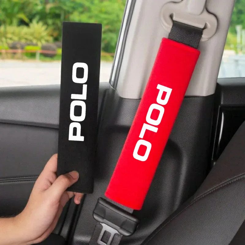 2pcs bezpečnostný pásový kryt ramena Pohodlný ochranný ochranný vankúš pre vankúš pre VW Polo GTI MK2 6R 6N 6N2 6C 9N 9N3 RLINE R LINE