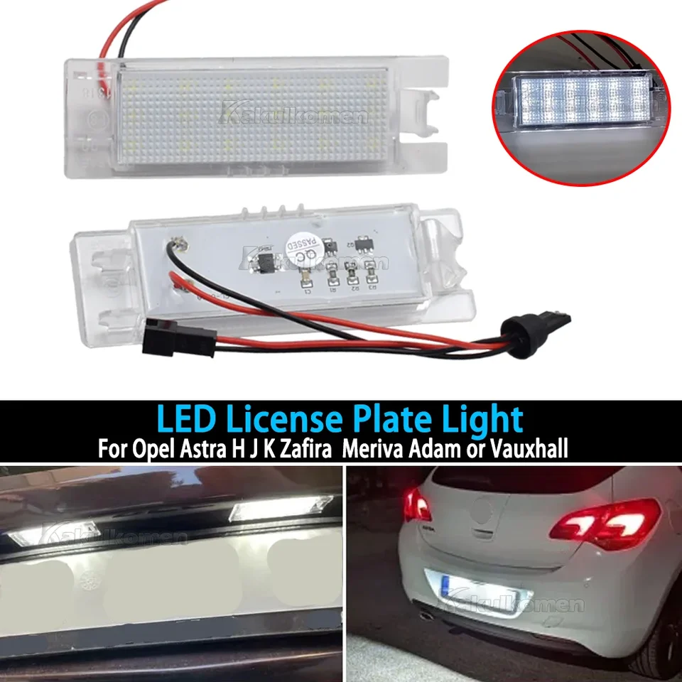 2PCS bezplatné LED licenčné licencie LIVATION SVETLO SVETLI PRE OPEL ASTRA HJK CORSA Zafira insignia Vectra Meriva Adam alebo Vauxhall