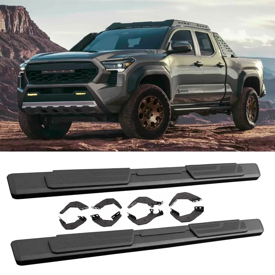 2pcs bežecké dosky bočný krok vhodné pre 2024 2025 Toyota Tacoma Double Cab Black Nerf Bar Bar Pedal Protector Pedal Rail Board