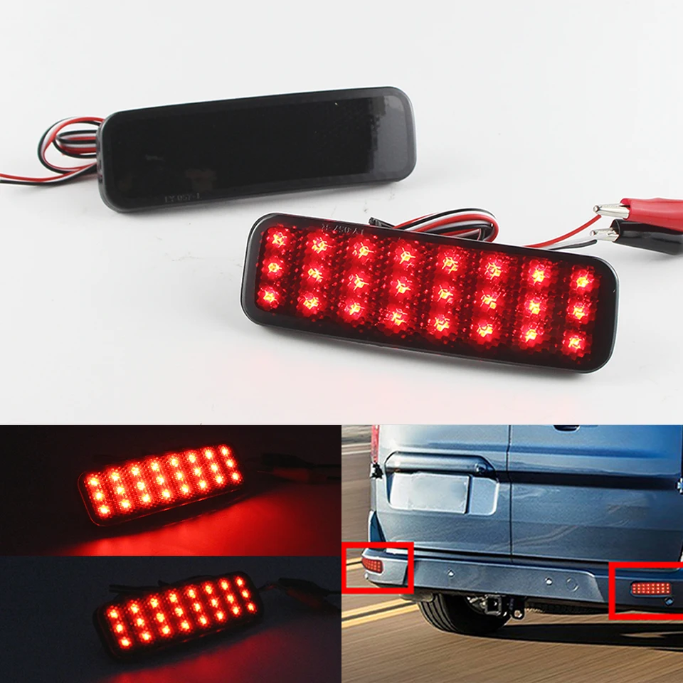 2PCS Black/Red Lens LED zadný nárazník Brzdenie Brzdenie pre Ford Transit Van Custom Connect BK21515C0AA BK21 515B0 AA 1778457