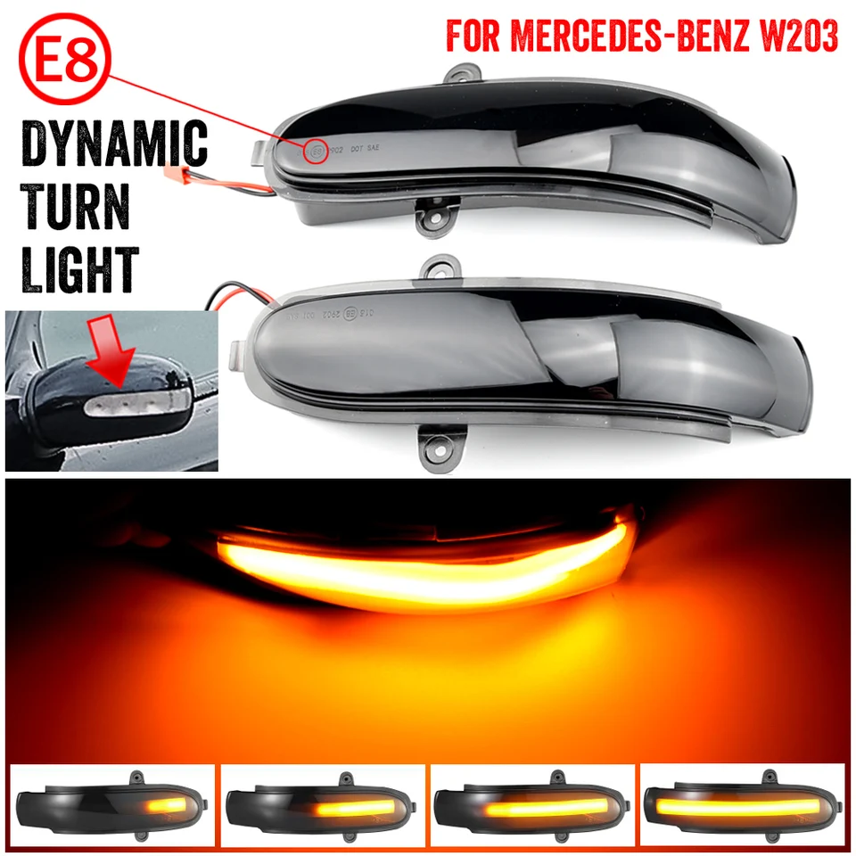 2pcs blikajúca voda Dynamic Bliger LED Turn Signal Strávne svetlo pre Mercedes Benz C Class W203 W211 S203 CL203 2001-2007