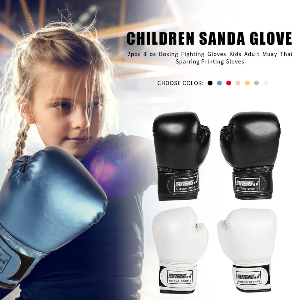 2pcs boxerské bojové výcvikové rukavice Kids Muay thai sparring kickboxové rukavice