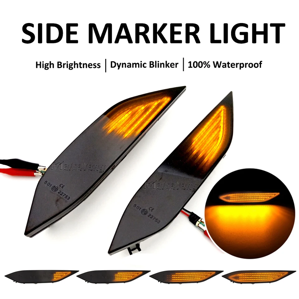 2pcs bočné markerové jadrové lampy opakovača blinkerový indikátor indikátora Turn Signal LED Dynamické svetlo pre Porsche Cayenne 958 92A 2010-2014