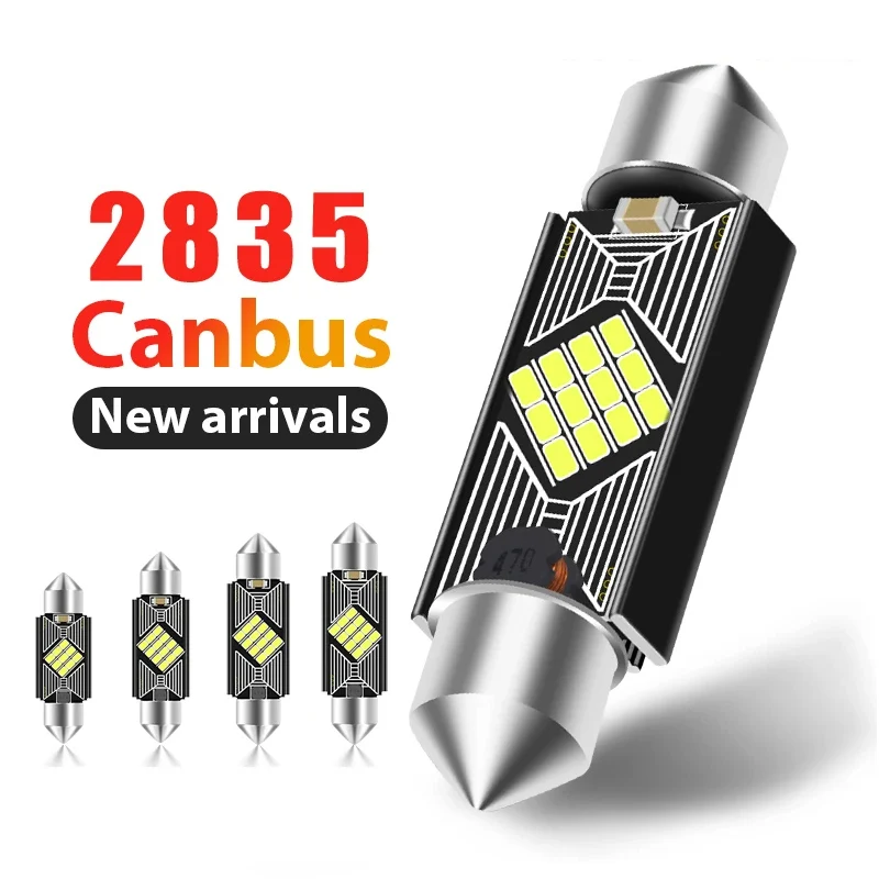 2pcs Canbus LED C5W C10W Interiérové ​​žiarovky Festoon 31mm 36 mm 39 mm 41 mm 2016 12SMD Automobilové čítanie Dome Light Parking Lamp Biela