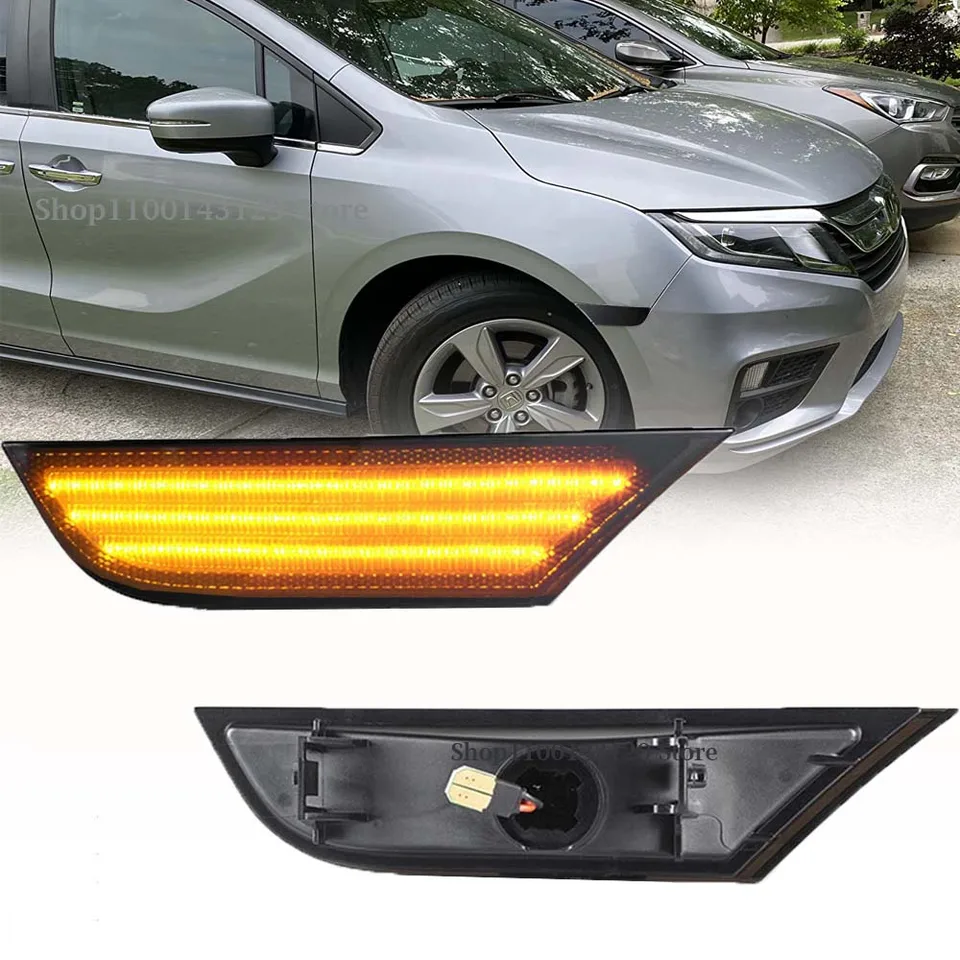 2pcs Canbus LED predný nárazník bočného markerového markeru Blinker Blinker Normálny Amber Light Black pre Honda Odyssey 2018 2019 2020 2021 2022