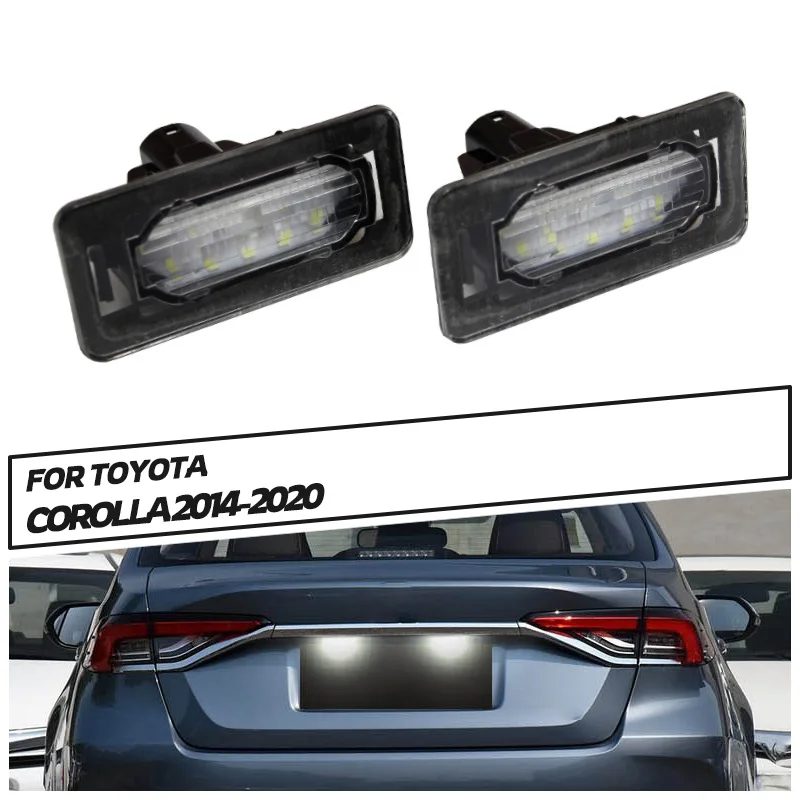 2PCS Canbus White LED licencia Number tanier Svetlo pre Toyota Corolla 2014-2020