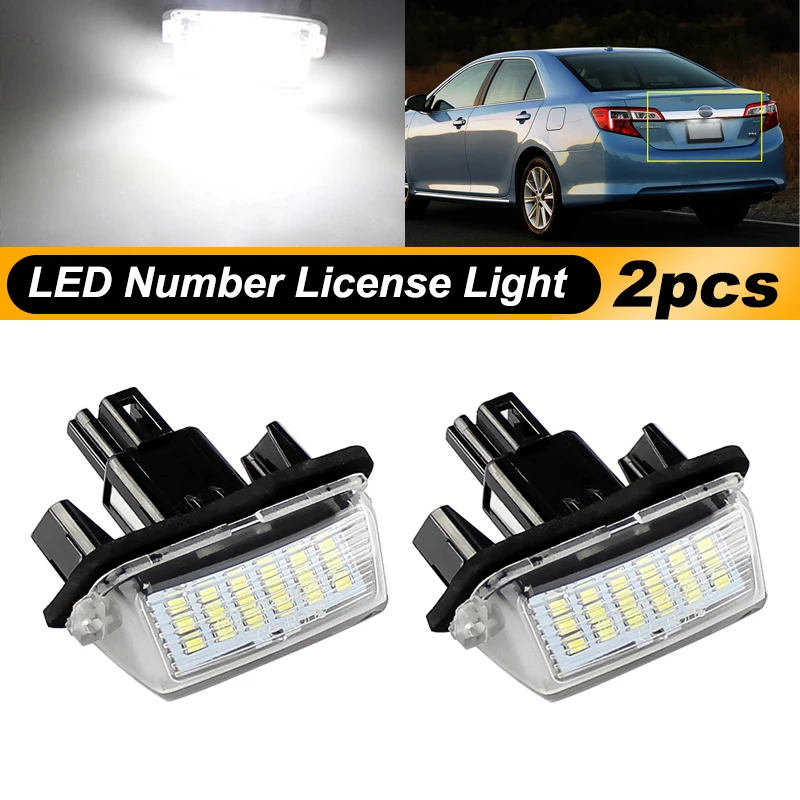 2PCS Canbus White LED LID LIGISS TAPE Svetlo pre Toyota Camry Avalon Highlander 2014-2018 Yaris Prius OEM#: 81270-0D120