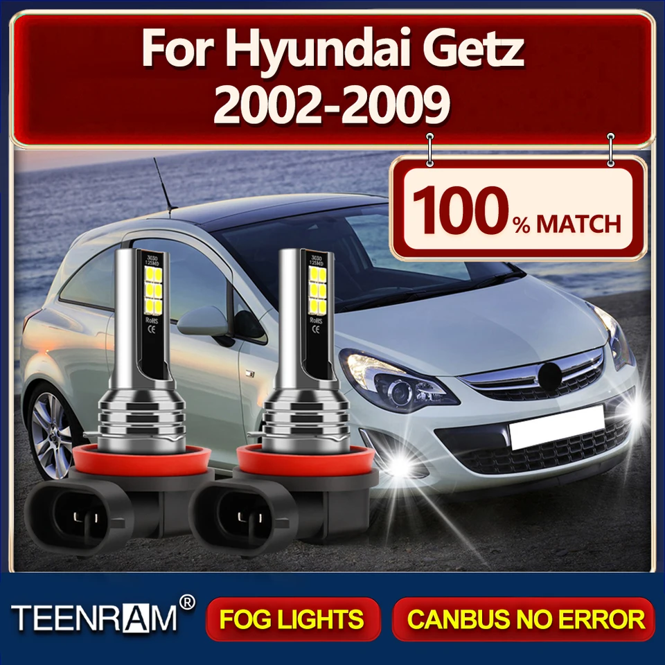 2PCS CANBUS Žiadna chyba Automatické hmlové žiarovky 6000K Biele autá Lights 12v 24V pre Hyundai Getz 2002 2003 2004 2005 2006 2007 2008 2008 2009