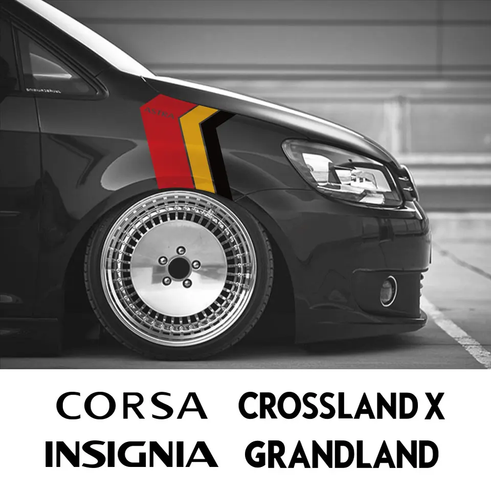 2PCS CAR 3 Farebné nálepky pre Opel Astra Corsa Insignia OPC Vectra Zafira Grandland Meriva Mokka Crossland X Automatické príslušenstvo