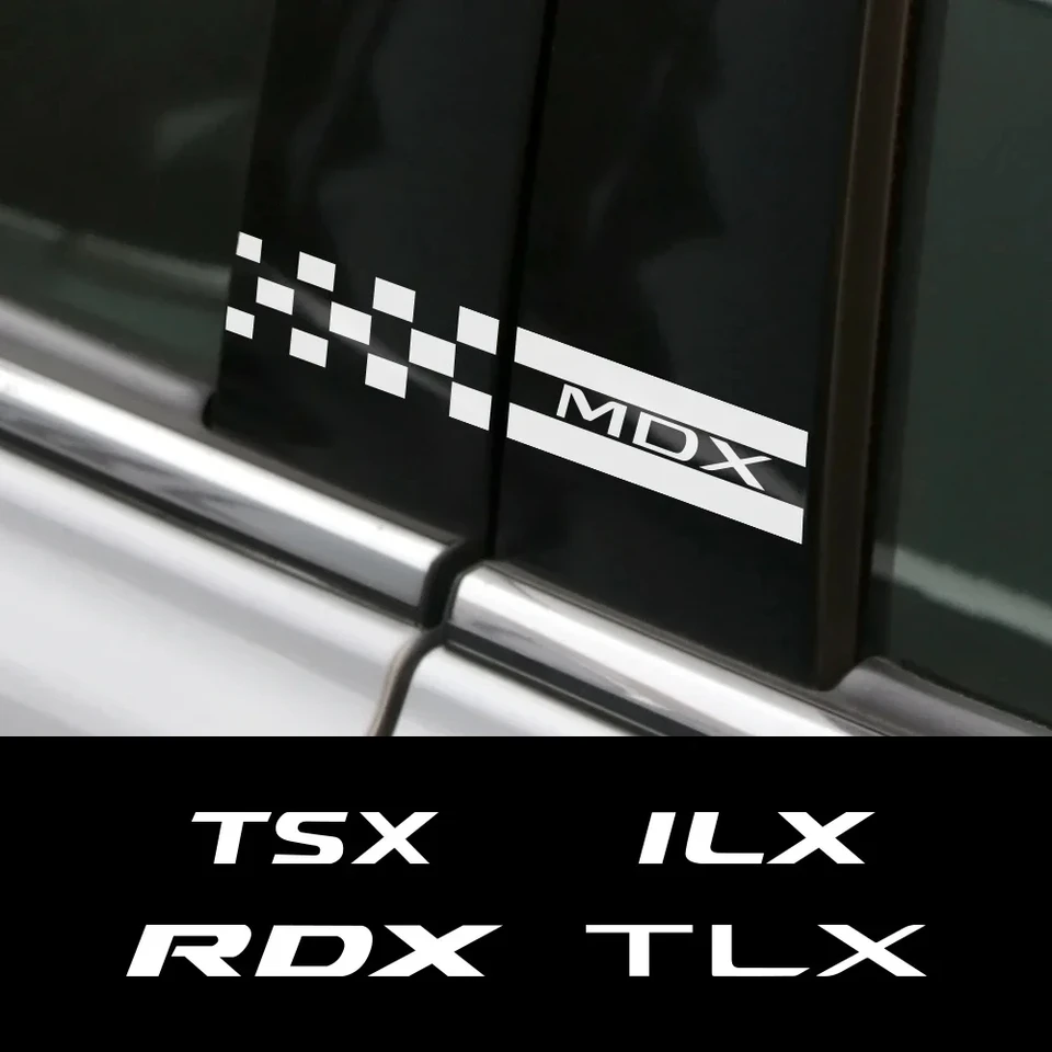 2pcs car b stĺpky reflexné nálepky pre acura cdx ilx mdx awd vtec nsx rdx rl rlx tl tlx tlx-l tsx zdx dekor automatické vinylové obtisky