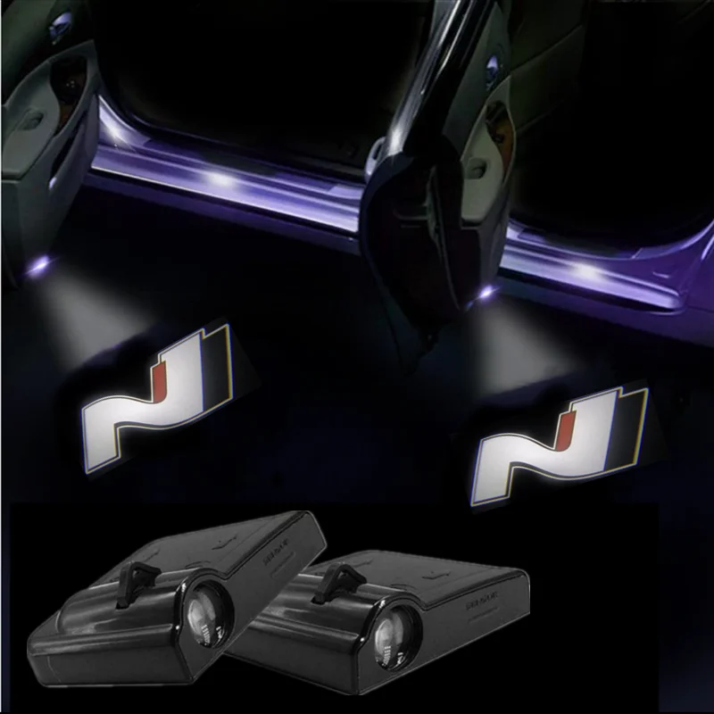 2pcs Car Door LED projektor Vitajte n logo pre Hyundai Veloster Kona Elantra i30 i20 Sonata Auto príslušenstvo kroková lampa.