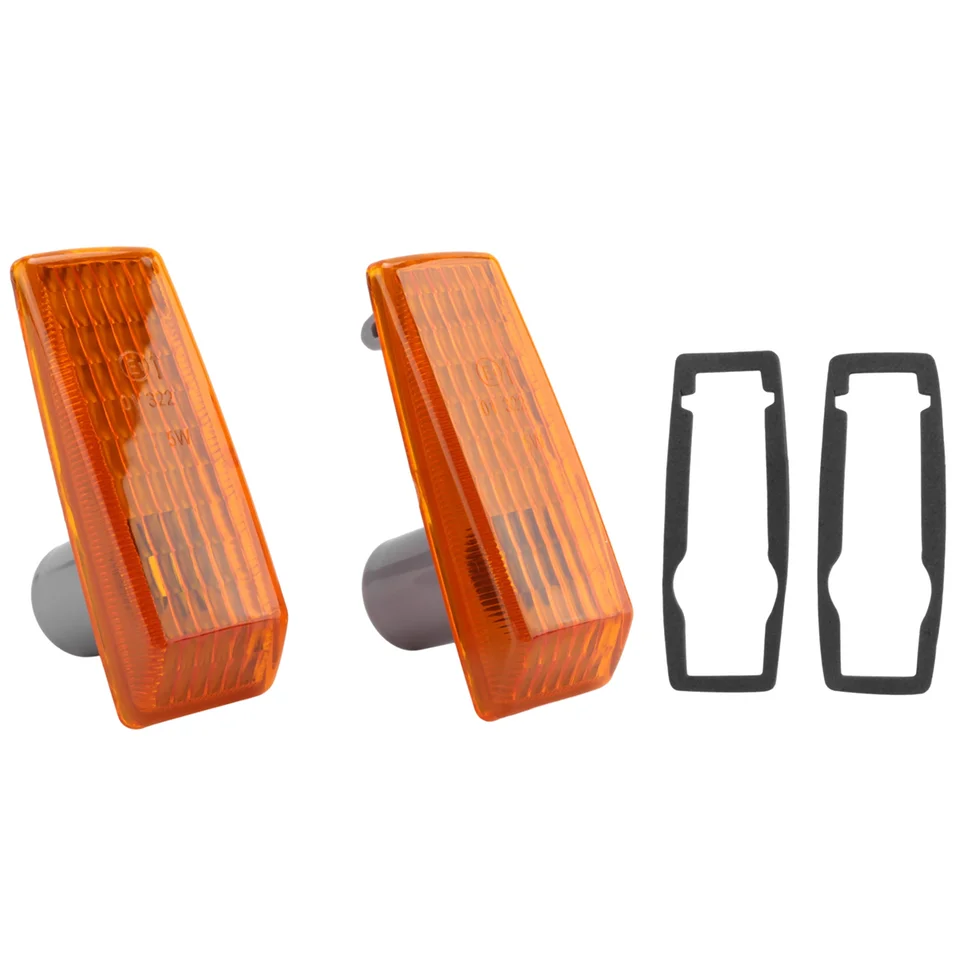 2pcs Car Fender Turn Signal Light Light Light Light Cover Žltá pre Mercedes Benz W124 R129 W140 W202 W201
