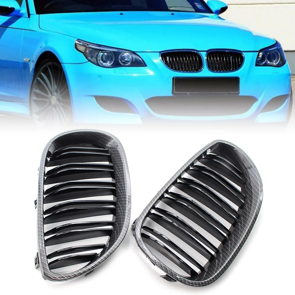 2pcs Car Front Bumper Racing Grill Grille Grille pre BMW E60 E61 5 Series M5 2004 2005 2006 2007 2008 2009 2009 2010