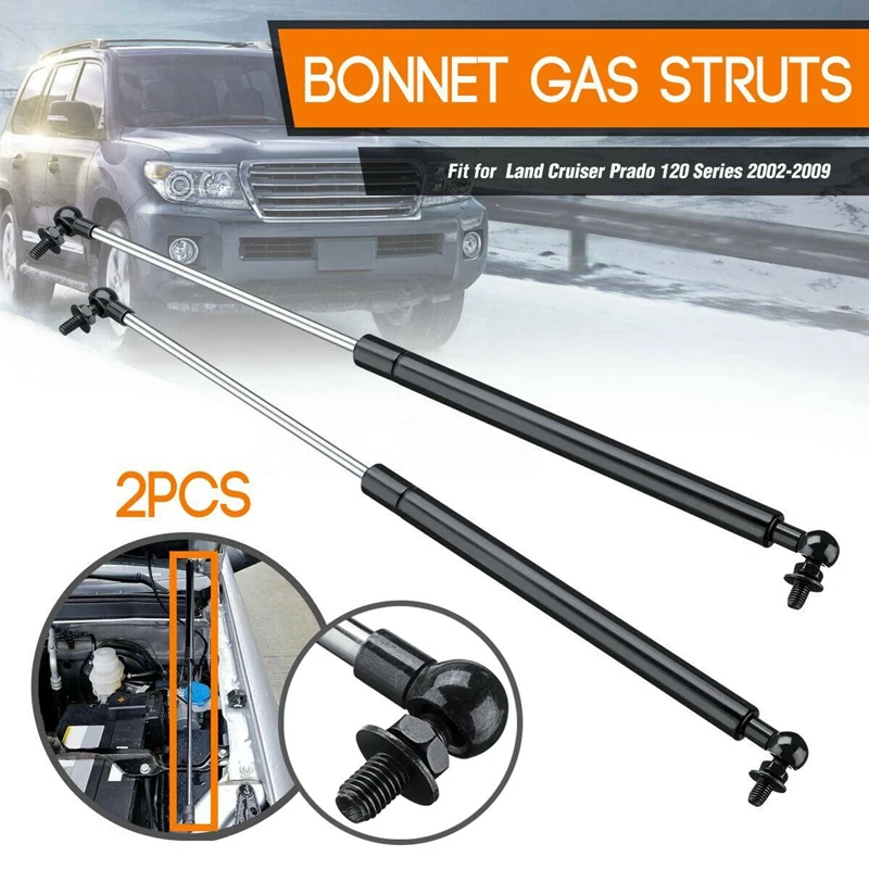 2pcs Car Hood Struts Bonnet Gas Dift Tlače pre Toyota Landcruiser Prado 120 Series 2002-2009 475 mm
