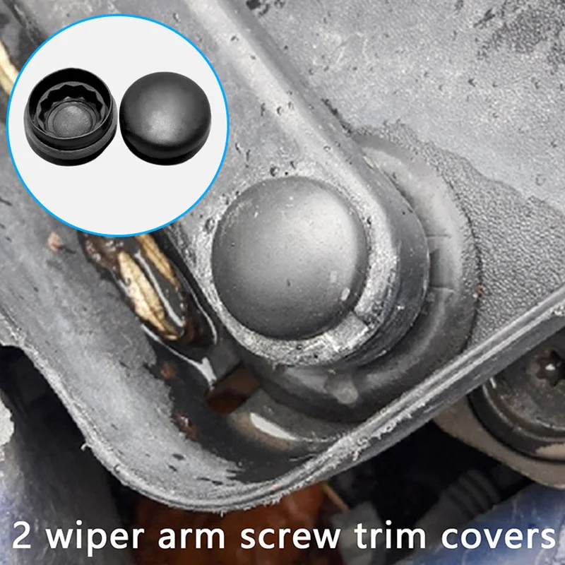2pcs Car predné čelné sklo stierač Caps Caps Arm Cover pre skrutku pre volkswagen Passat B5 B6 B7 Golf MK4 MK5 MK6 MK7 Polo Jetta
