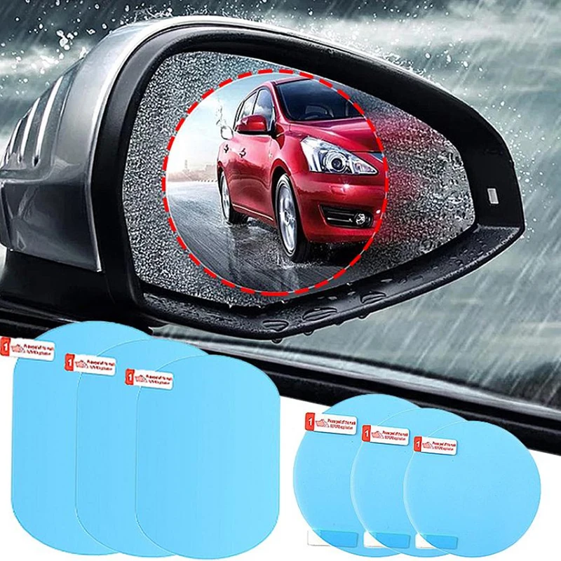 2pcs car spätné zrkadlo ochranný film proti hmlovému okennému okeniu čistý dažďový výhľad zadného zrkadla ochranné auto okenné filmy