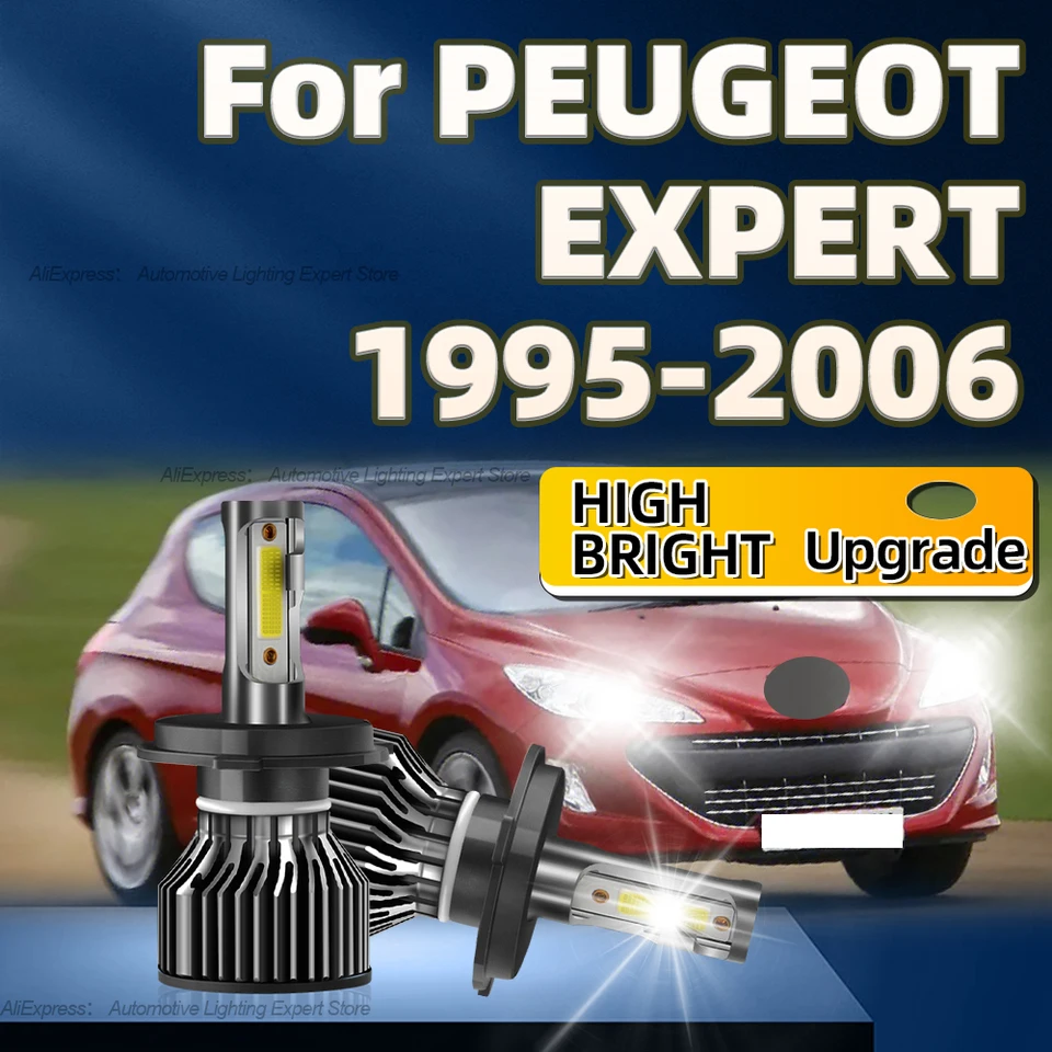 2PCS CAR Svetlomet žiarovky H4 LED žiarovka 25000LM High Bright for Peugeot Expert 19951998 1999 2000 2001 2002 2003 2004 2005 2006 2006