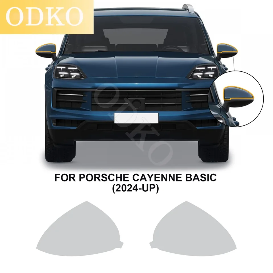 2pcs Car TPU Front Svetlomets Film pre Porsche Cayenne Basic 2024-Up Film Film Precut Transparent Reparvew
