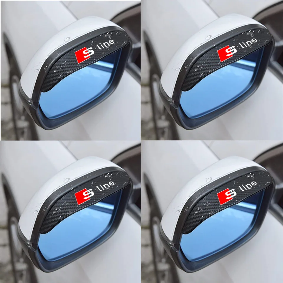 2pcs Carbon Fiber Car Reparview Mirror Rain Dažďové nálepka pre obočie pre audi s líniou A1 A3 A4 A5 A6 A7 A8 Q1 Q2 Q3 Q5 Q6 Q6 Q7 Q8 Príslušenstvo