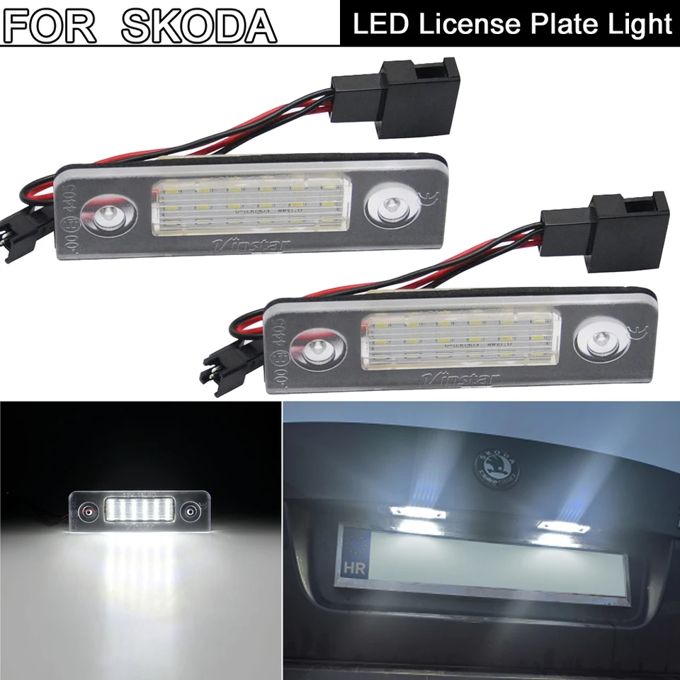 2pcs Chyba bezplatná biela LED ŠPZ LETKA SVETLA PRE SKODA OCTAVIA 2009-2012 pre ROOMSTER 2006-2010