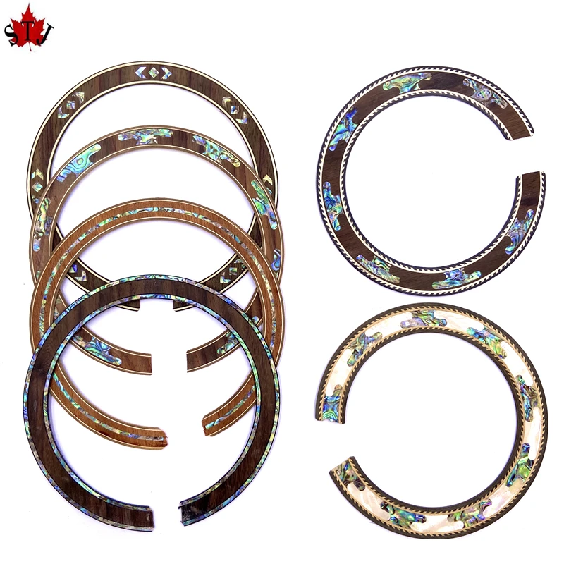 2pcs Classic Guitar Rosette Drevená/škrupina Zvukový otvor Rosette vložka Nálepky na nálepku