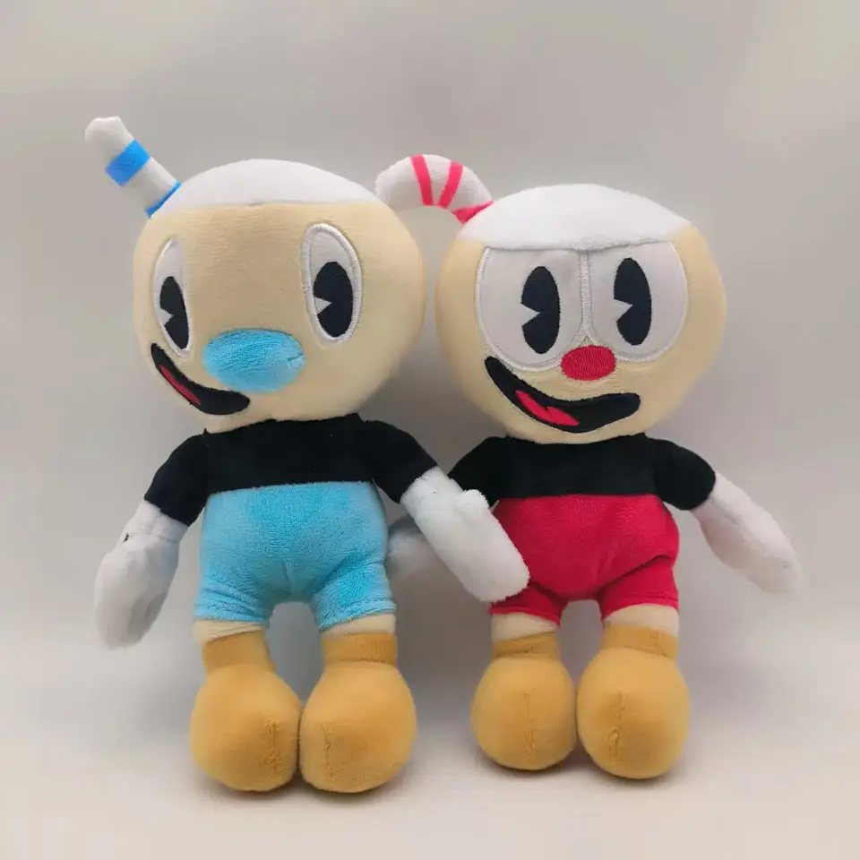 2pcs cuphead plyšové bábiky hračky Mugman Game Doll Hračky Adventure Soft Fľdate plyšový plyš pre deti narodeniny darček