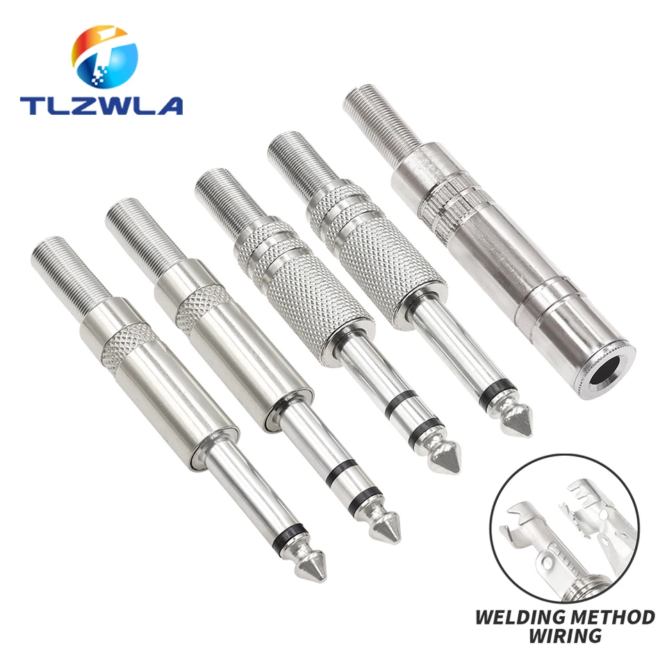 2pcs DIY 6,35 mm 6,3 mm 6,5 mm 1/4 palca 2/3 pólovej zástrky zástrčka ženský mono/stereofónny zvukový zástrčkový mikrofónový drôt Spájka