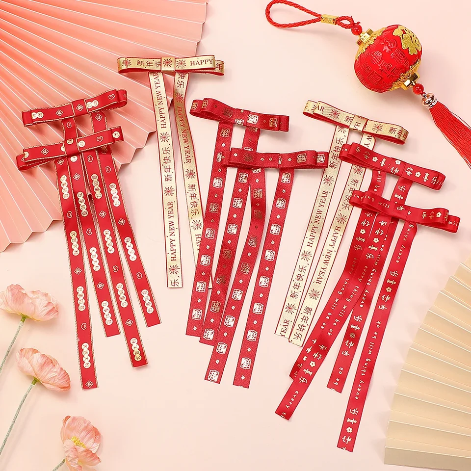 2pcs dlhá strapca stuha Hairpin Cuant Candy Bow Clip for Women Girls Party Darčeky pokrývky pokrývky bočné sponky na vlasy Veľkoobchod