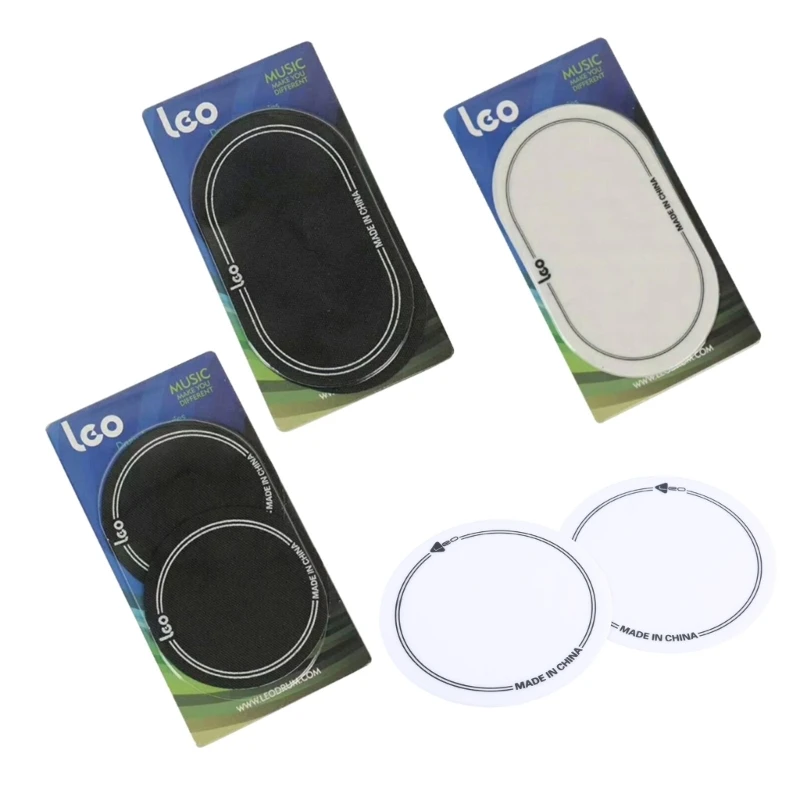 2pcs Drumhead Kick Pad Protector Percussion Príslušenstvo Príslušenstvo Single/Double Pedal Patch Patch Bass Bubs Patches Darček