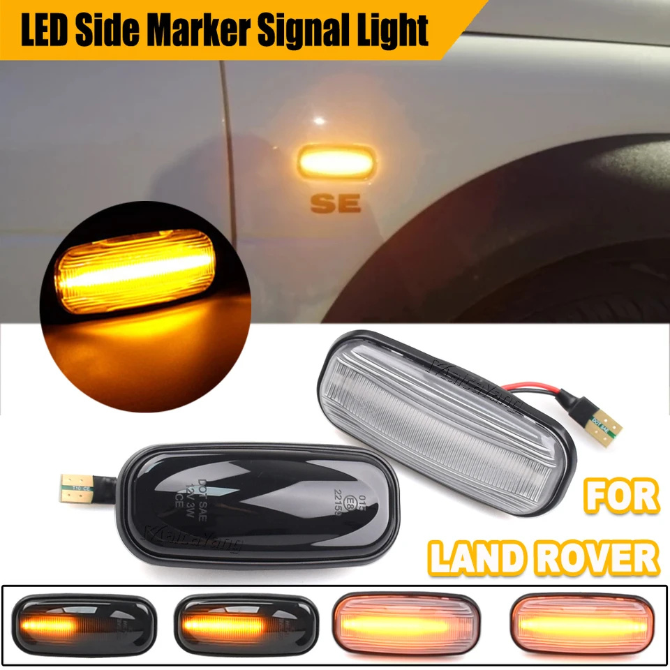 2pcs Dynamic Flowing LED bočné svetlá Otočenie signálu 12V pre Land Rover Discovery 2 1999-2004 Obranca Freelander 1 2002-2005