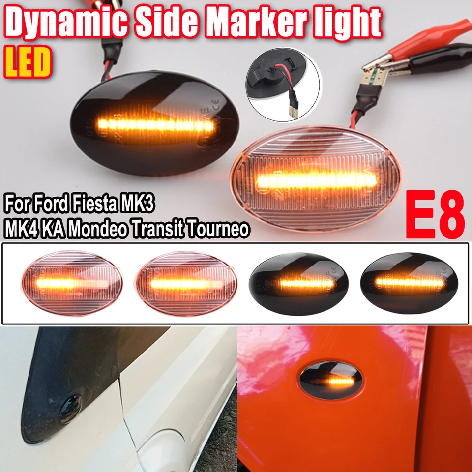 2pcs Dynamic Indikátor blinker LED diódy SILD MARKER SVETLO pre Ford Fiesta MK3 MK4 KA MONDEO MK1 TRANDIT TRUNEO MK6 MK7
