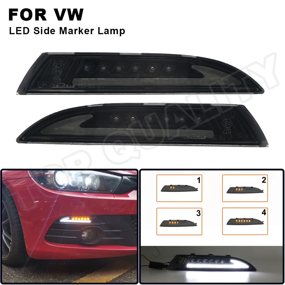 2pcs Dynamic LED Turn Sigight Lights pre VW Scirocco 2008 2009 2010 2012 2012 2013