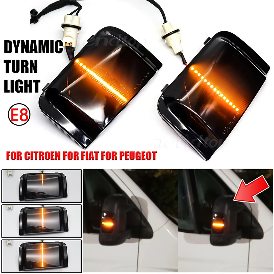 2pcs dynamické blikajúce zákruty Sweler Streamer Svetlo jantárové relé Automatické hodnotenia automobilov pre Peugeot Boxer Fiat Ducato Citroen Jumper