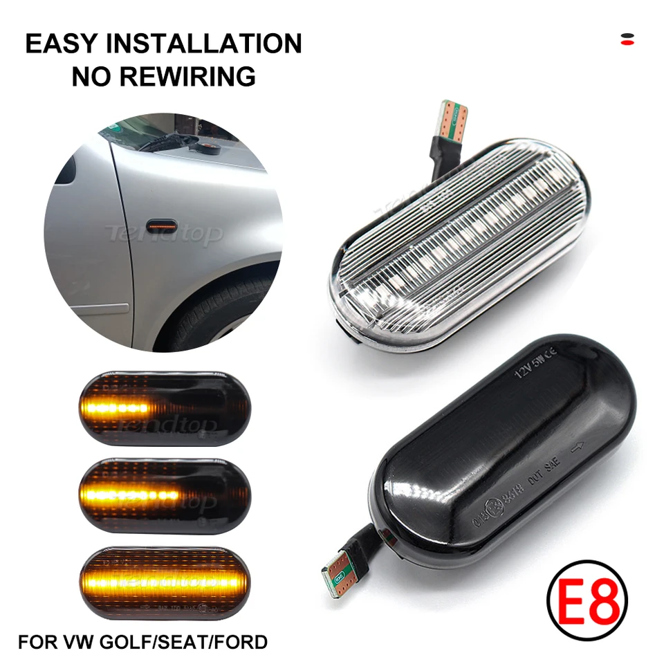 2pcs dynamické bočné markerové zákrutové svetlá pre Volkswagen VW Bora Golf 3 4 Passat 3BG Polo SB6 sedadlo Ibiza Leon Skoda