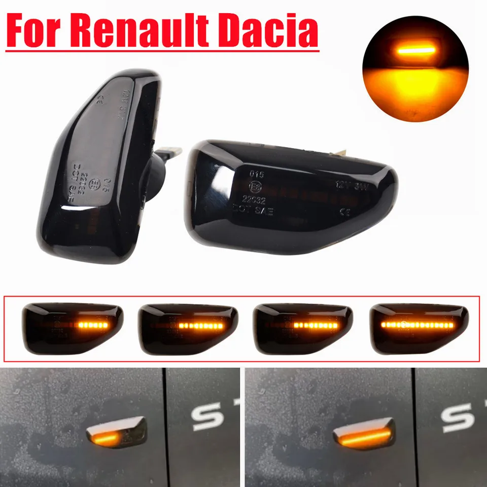 2pcs dynamické LED bočné markerové svetlá Otočenie signálu Blinker pre Dacia Logan 2 Sandero 2 Duster 2 Renault Stepway Duster Duster