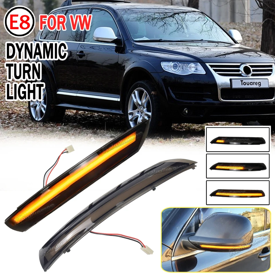 2pcs Dynamický riadiaci signál LED svetlo Zadné zrkadlo Zadné zrkadlo označujúce blesk pre VW Volkswagen Touareg I Mk1 7L facelift 2007-2011