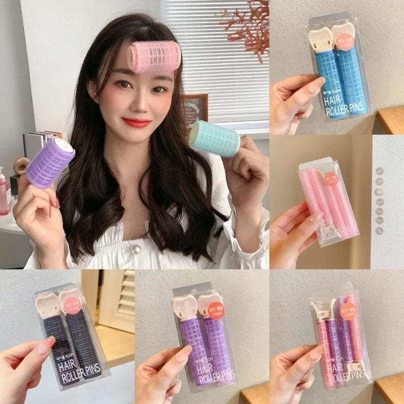 2pcs Fluffy Natural Hair Root Clip Clip Dievčatá Dievčatá klikárové klipy Lazy Curly Vlasy Kórejské ružové vlasové klipy Vlasové doplnky