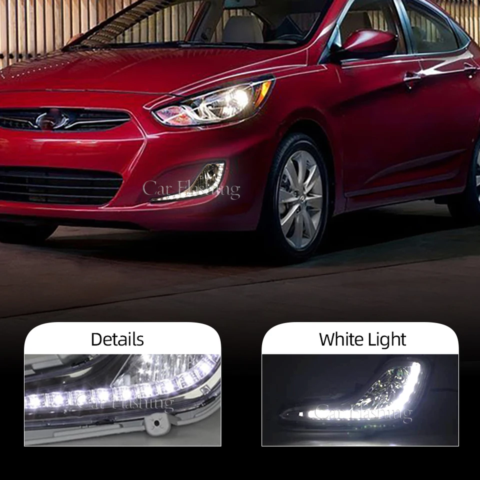2pcs for Hyundai Accent Solaris 2010 2011 2012 2013 2014 2015 2016 LED denné bežecké svetlo hmlové svetlo DRL FOG LAMP Cover