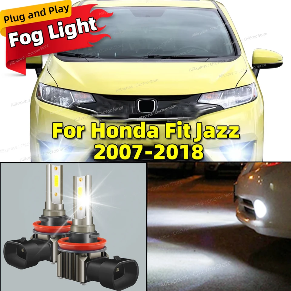 2PCS Front Fog Light LED Žiarovka 15000 lm hmlová lampa 6000K pre Honda Fit Jazz 2007 2008 2009 2010 2010 2012 2013 2014 2014 2015 2016 17 18 18