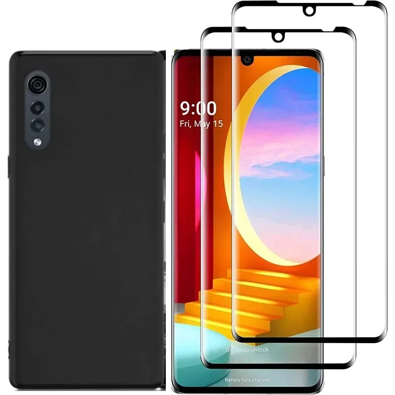 2pcs Full Cover Zakrivené temperované sklo pre LG Velvet LG G9 LM-G900N LM-G900EM 5G Protect Glass
