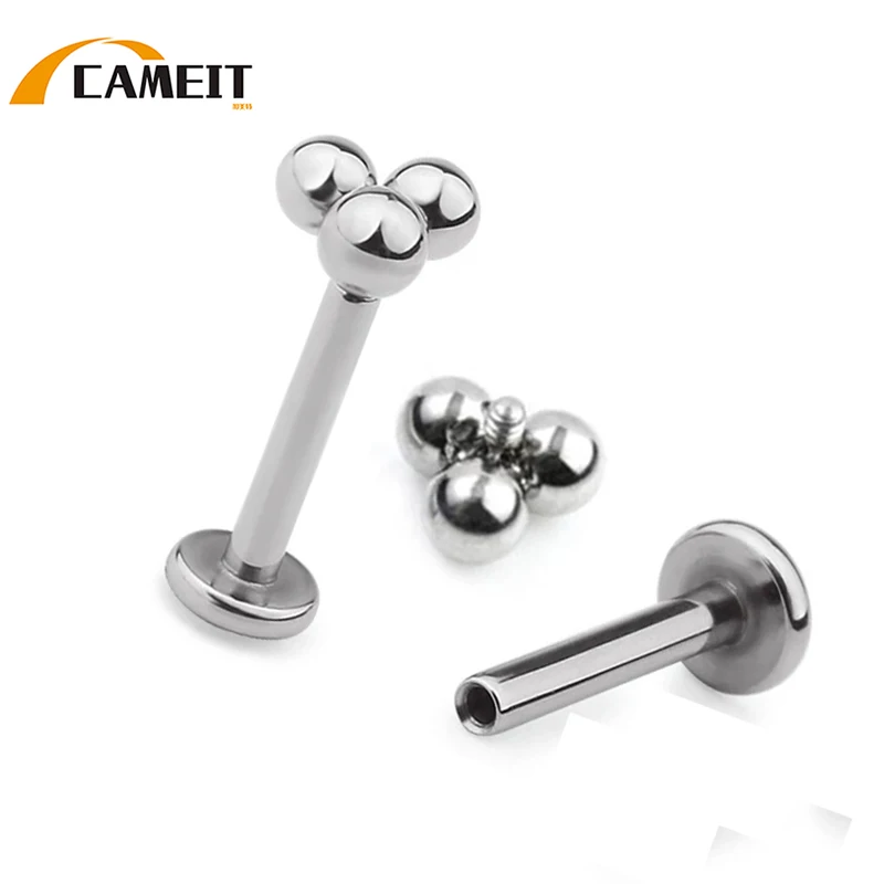 2pcs G23 titán 3 gule Interne vlákno labret pierc uší chrupavka Tragus špirála náušnice pery gróf prsteň telesný pirling šperky