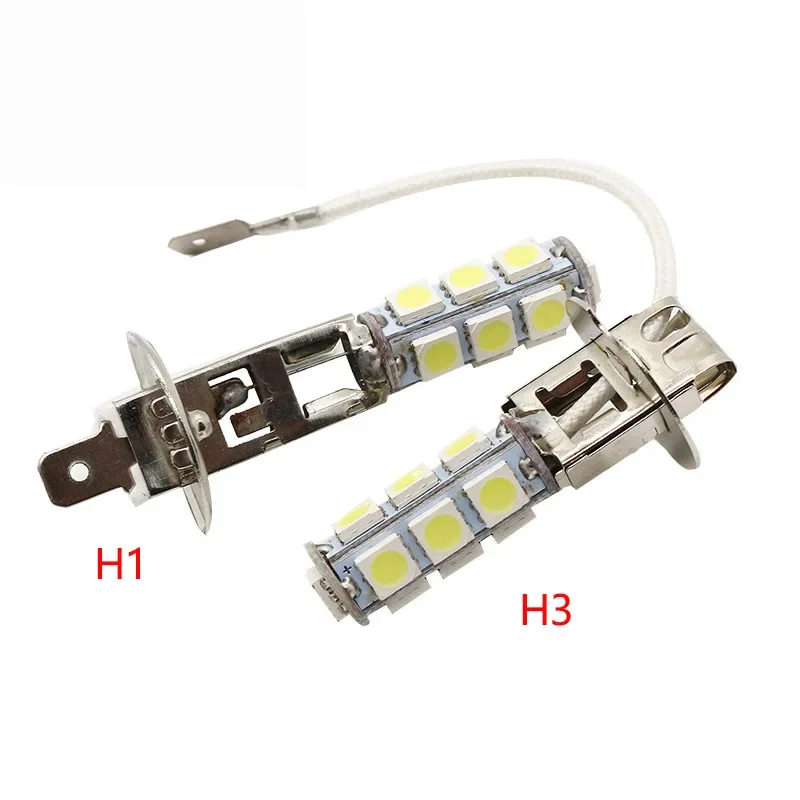 2pcs H1 LED žiarovka 5050 13SMD CAR Svetlo biele hmlové žiarovky H3 DC 12V LED hmlové žiarovky